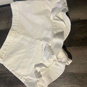 ZARA Women's White Ruffle Hem Shorts